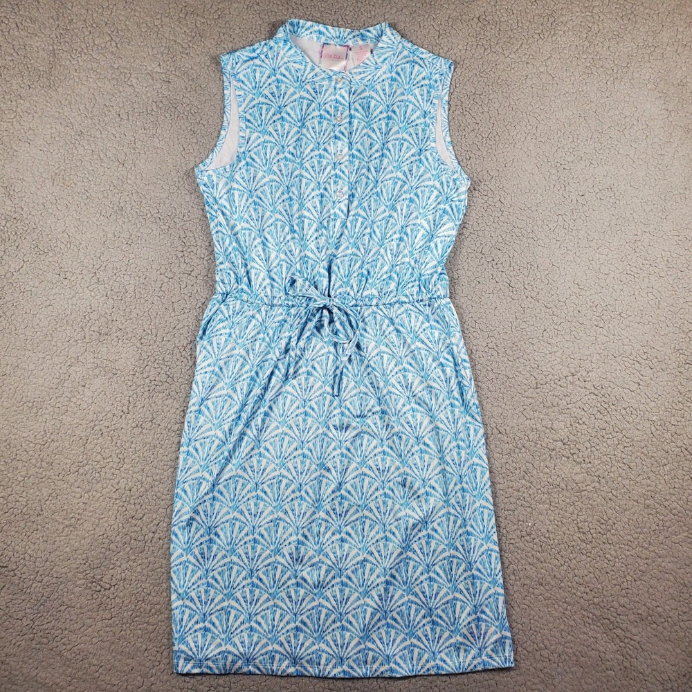 Stella Parker Summer Dress Womens S Tie Waist‎ Blue White Nautical Beach Preppy